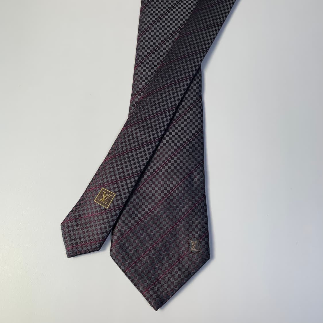 루이비통 스몰다메이 100실크 이태리 최상급 A+ 명품넥타이 9.2cm 상품이미지3