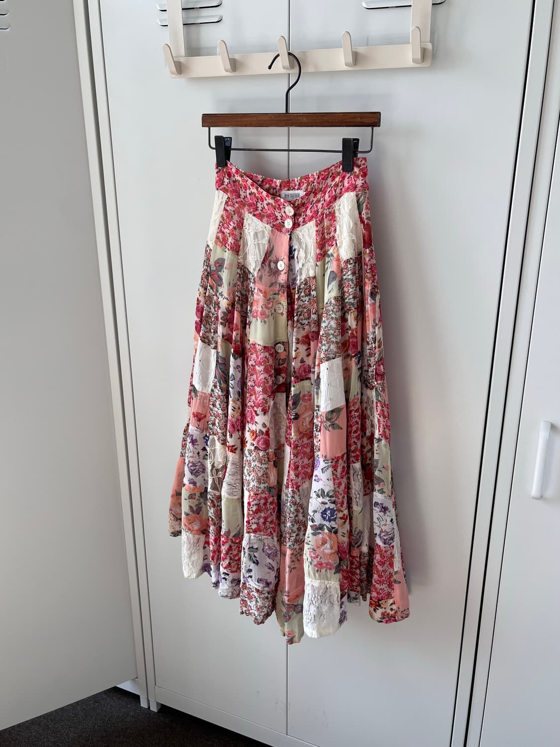 Togetheri 잔꽃 패치워크 레이스 스커트 상품이미지2