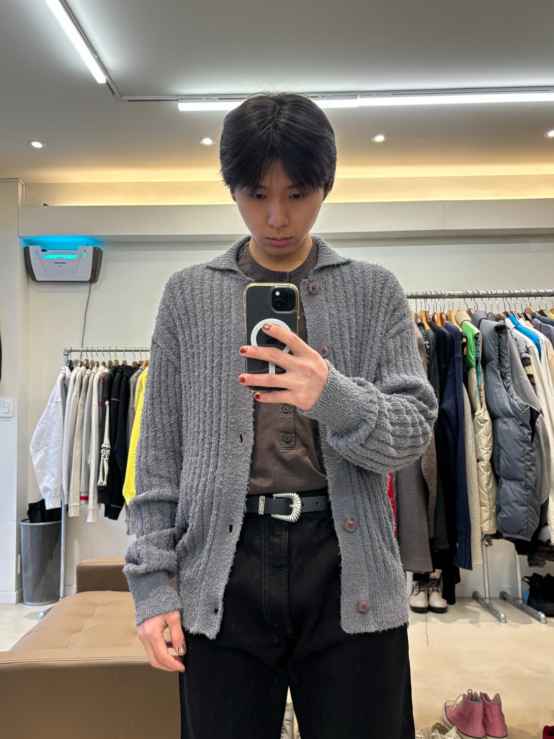 퍼렌 부클 니트 가디건 상품이미지7