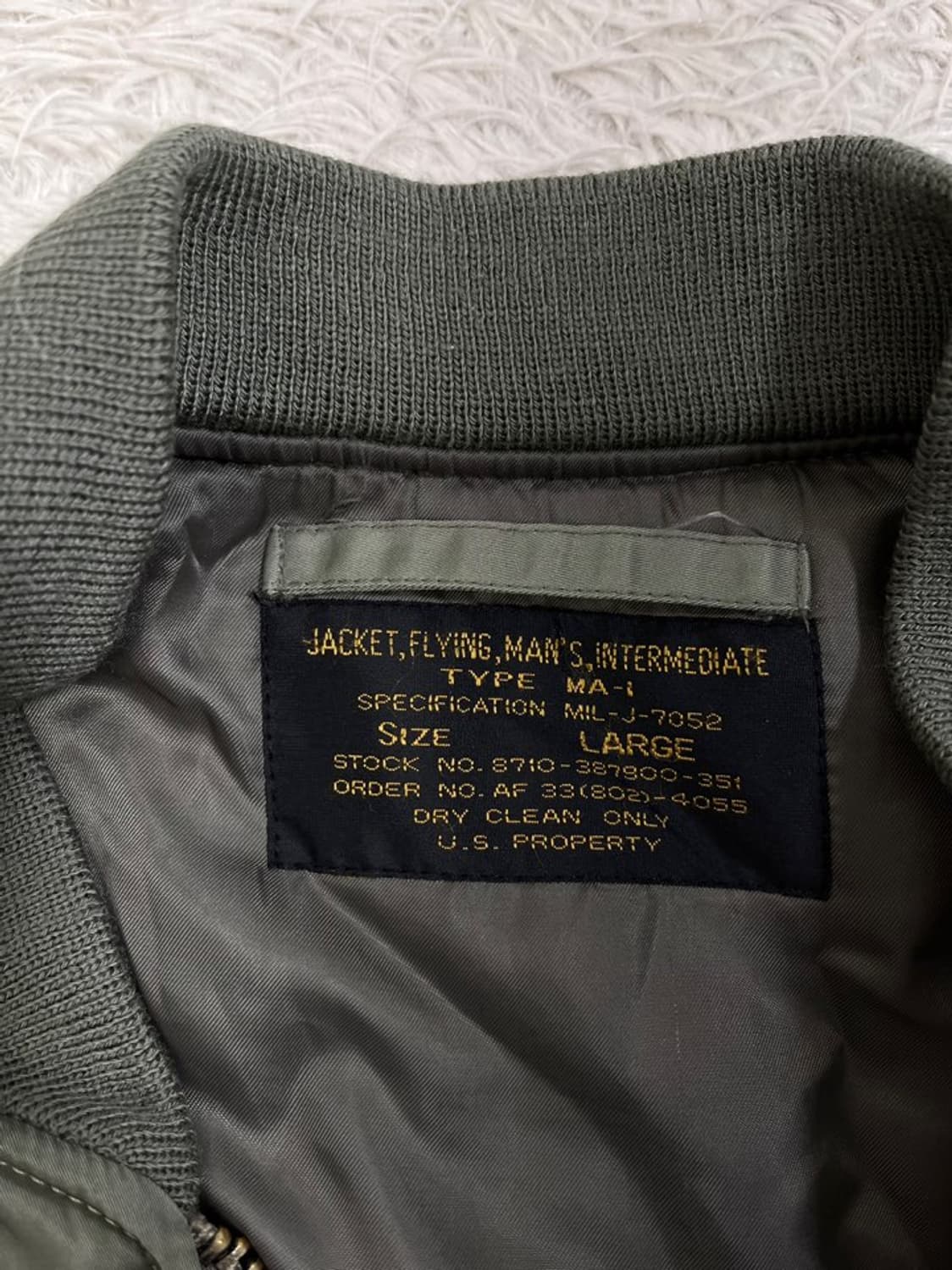빈티지 MA-1 항공 점퍼/복각/#3337 상품이미지9