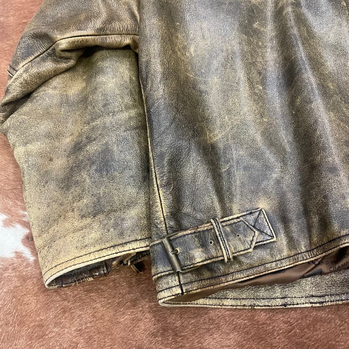 90's Vintage Cowhide Leather Jacket 상품이미지8