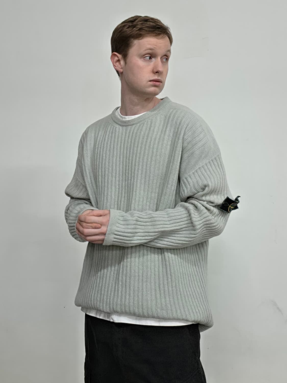 92/93 스톤 아일랜드 그린 엣지 민트, 울 오버사이즈 니트 상품이미지4