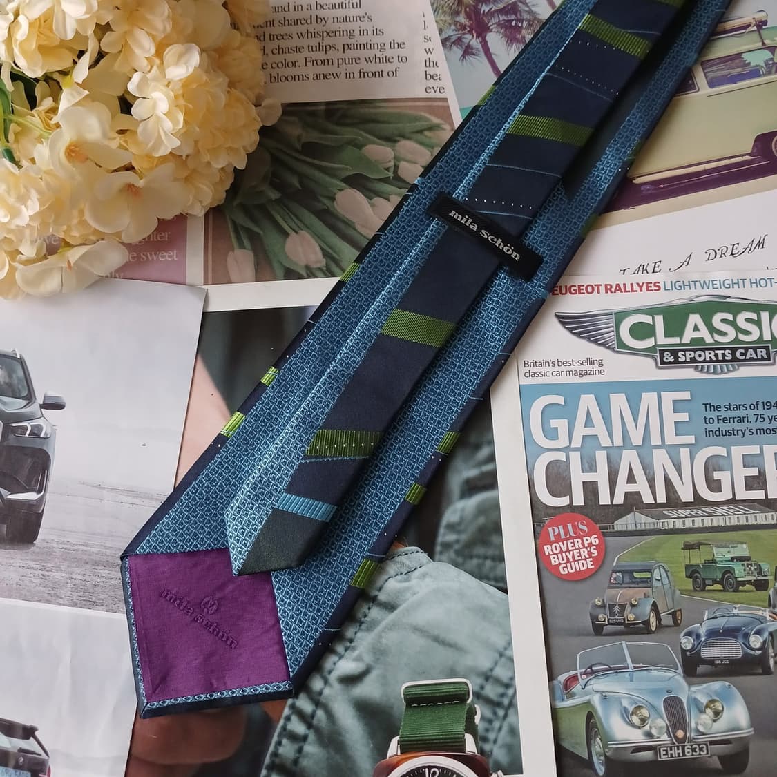 밀라숀 실크 네이비 스트라이프 넥타이 9.2cm A+등급 A19375
 상품이미지6