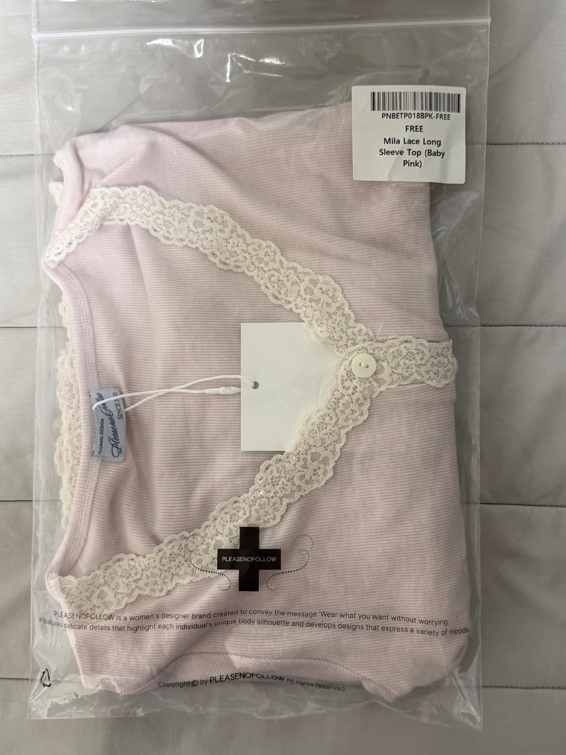 Pleasenofollow mila lace long sleeve 상품이미지2