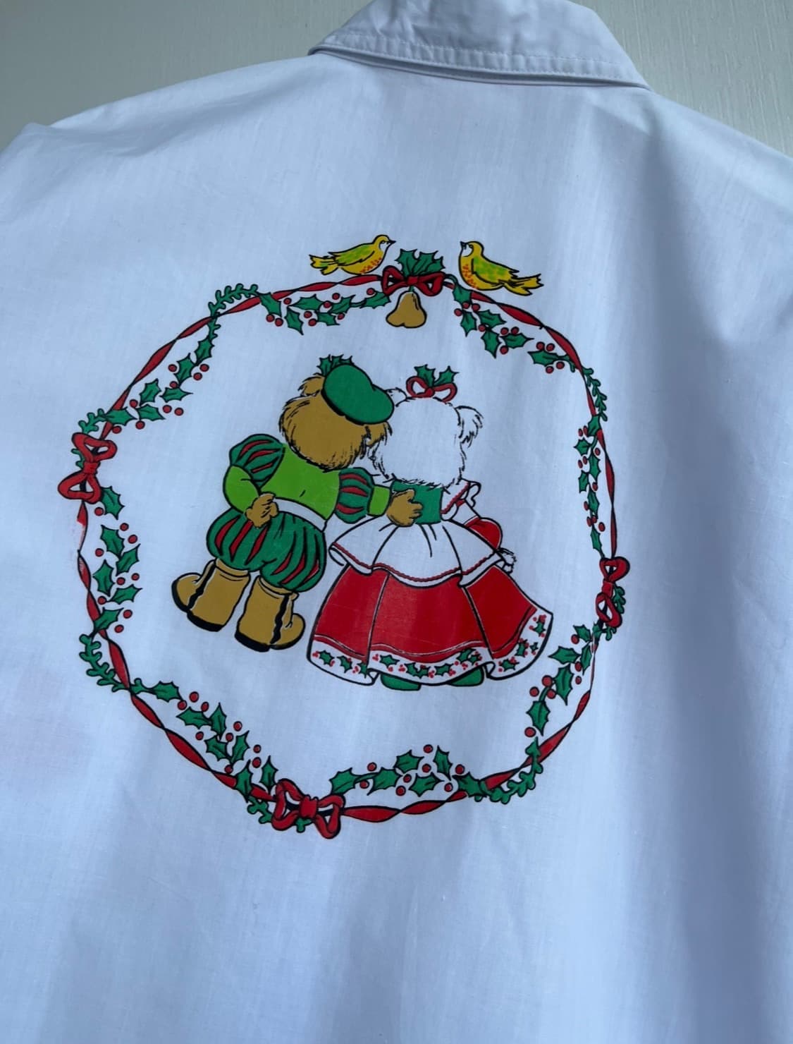 크리스마스 베어 프린팅 오버핏 반팔 셔츠 상품이미지5