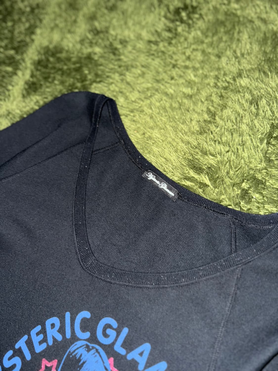 00s 히스테릭 글래머 글리터 로고 롱슬리브 원피스 블랙 상품이미지2