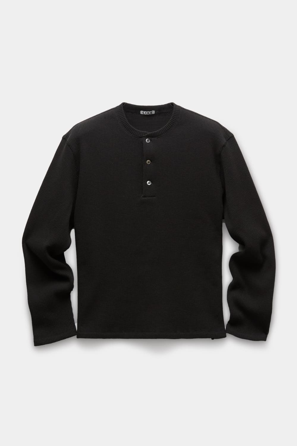 쿠어 coor 와플 헨리 넥 롱 슬리브 상품이미지1