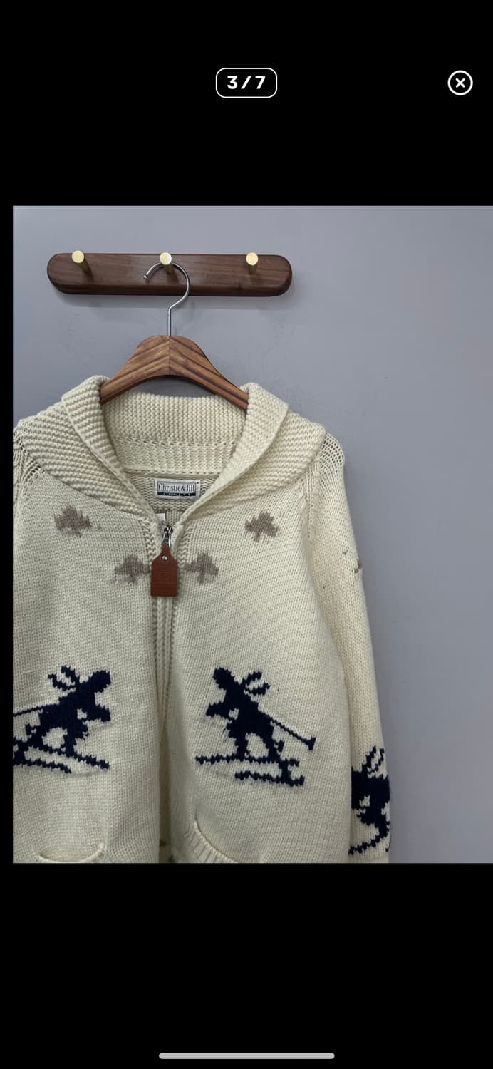 JPN 빈티지 90s 스키 코위찬 니트집업 자켓 A2912 상품이미지3