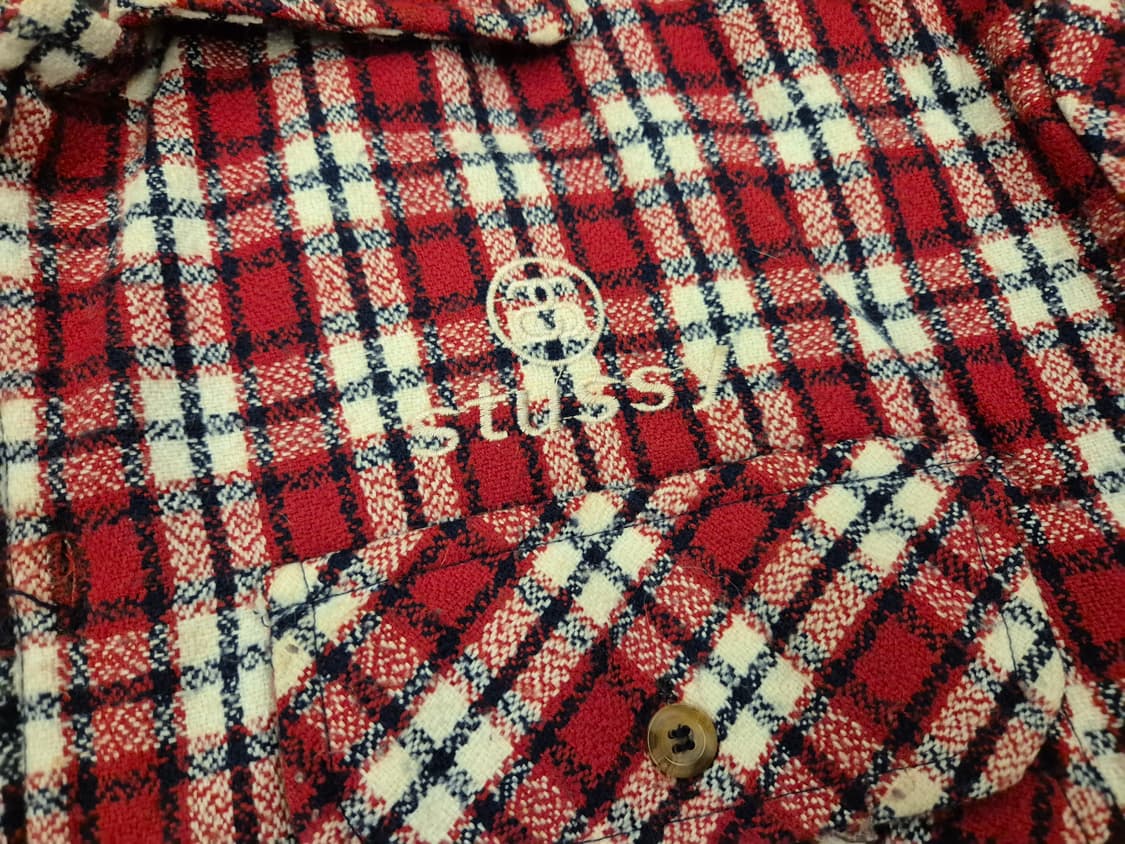 90s 스투이 아웃도어 플란넬 퀼팅 자켓 상품이미지6