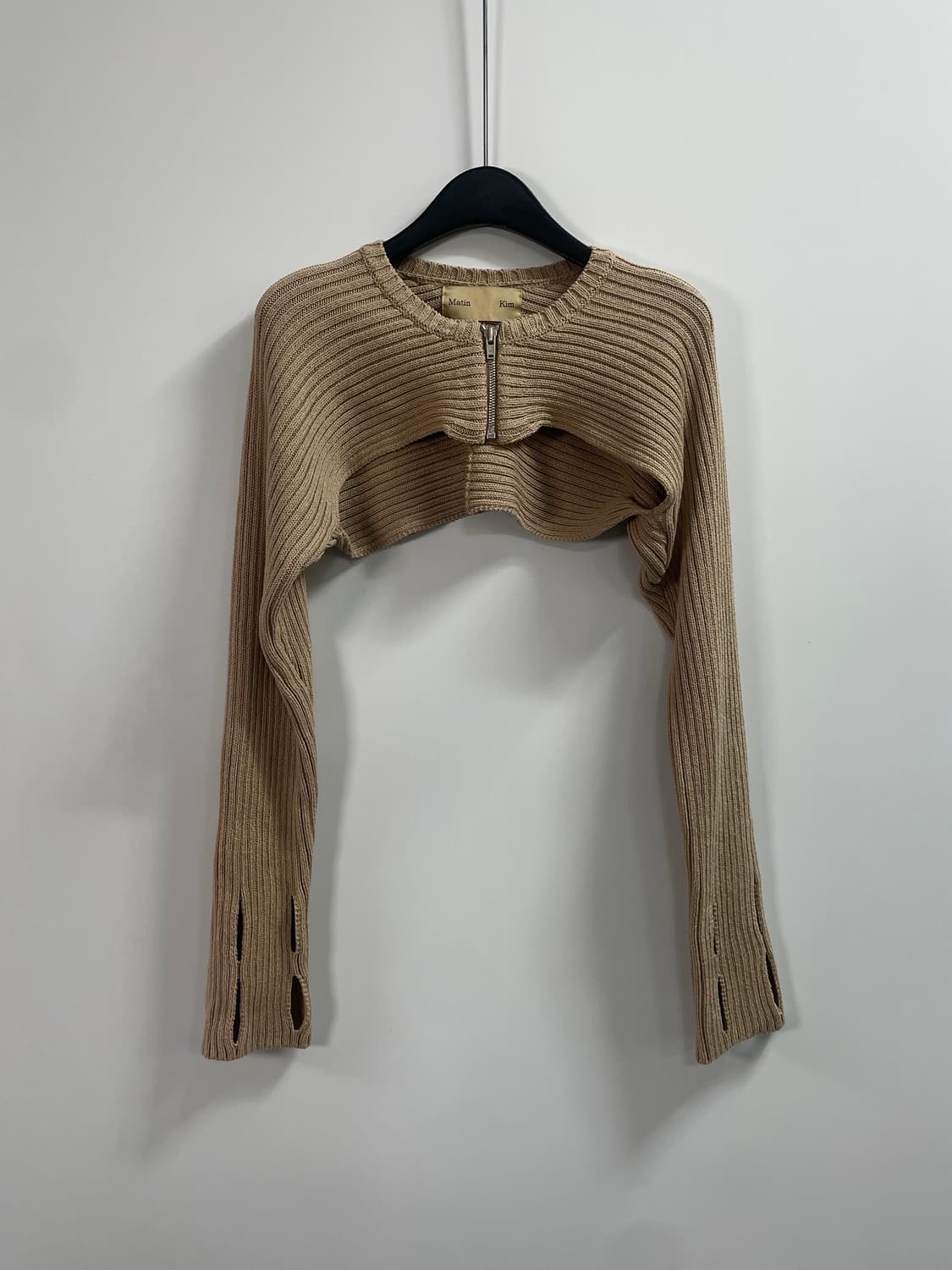 마뗑킴 핑거홀 골지 볼레로 가디건 (on.182) 상품이미지1