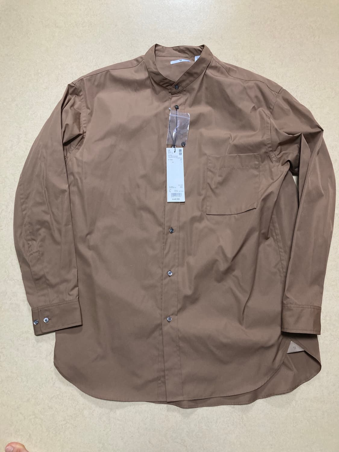 유니클로 질샌더 +j 수피마코튼 오버사이즈 셔츠 베이지 (L 새상품) 상품이미지1