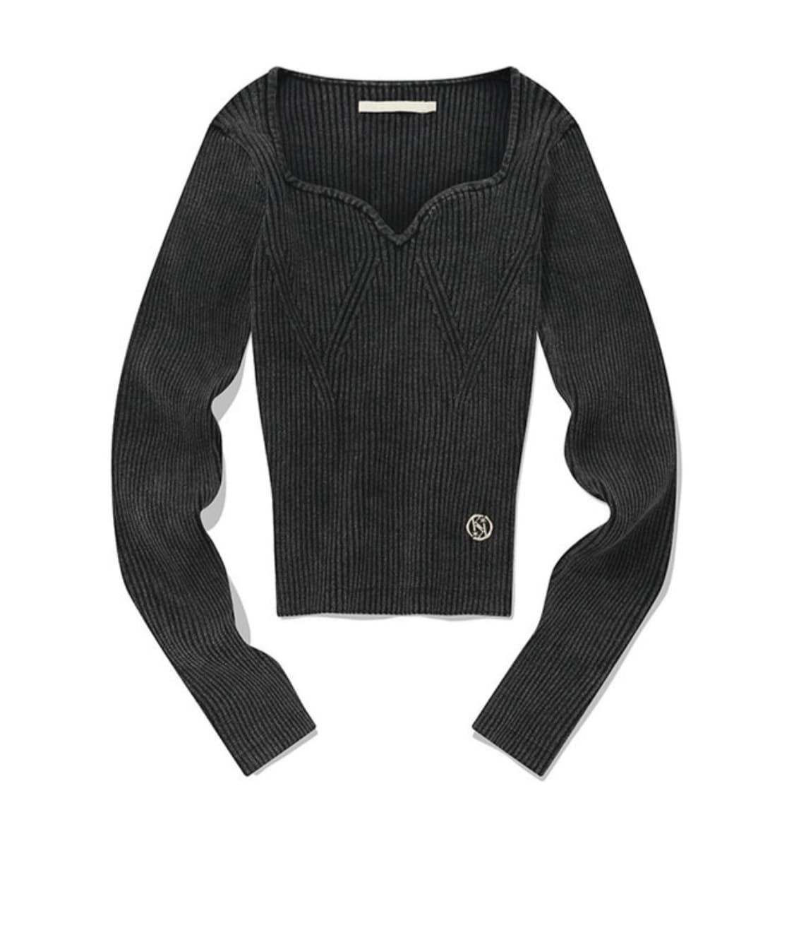 스위트 하트 피그먼트 롱 슬리브 (차콜) 상품이미지5