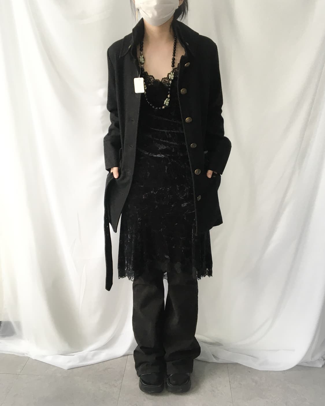 High neck belted woolen jacket 상품이미지7