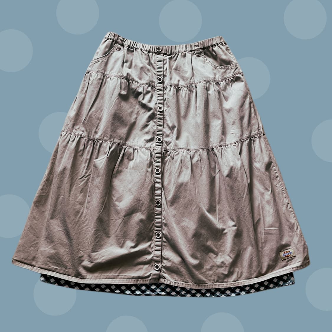 디키즈 체크 레이어드 베이지 캉캉 스커트 상품이미지5