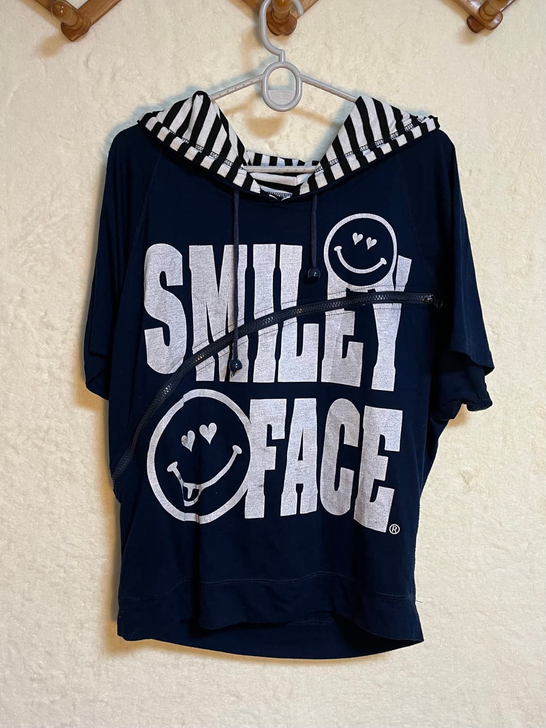 빈티지 스트라이프 후드 반팔 티셔츠 상품이미지2