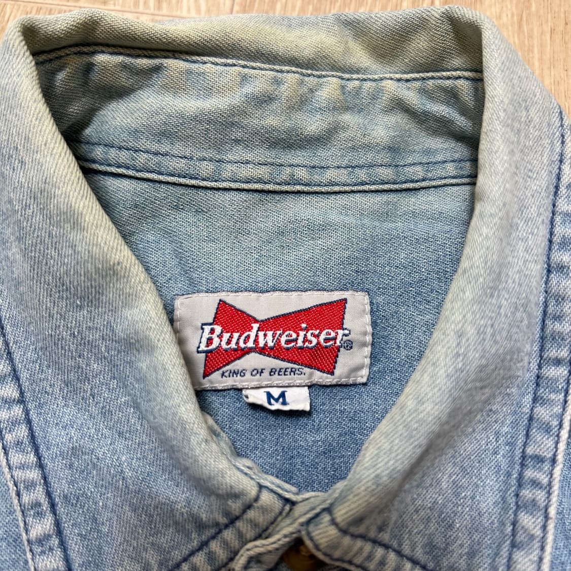 버드와이저 빈티지 로고 청셔츠 데님셔츠 M/95  상품이미지5