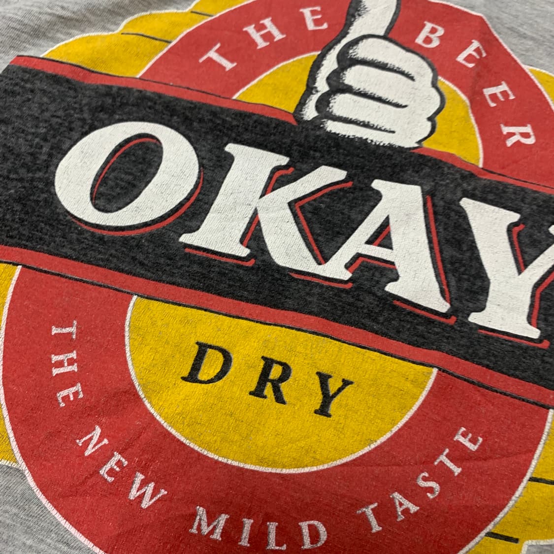 XL) 90s 싱글스티치 OKAY DRY 맥주 양면 빅로고 빈티지 티셔츠 상품이미지5