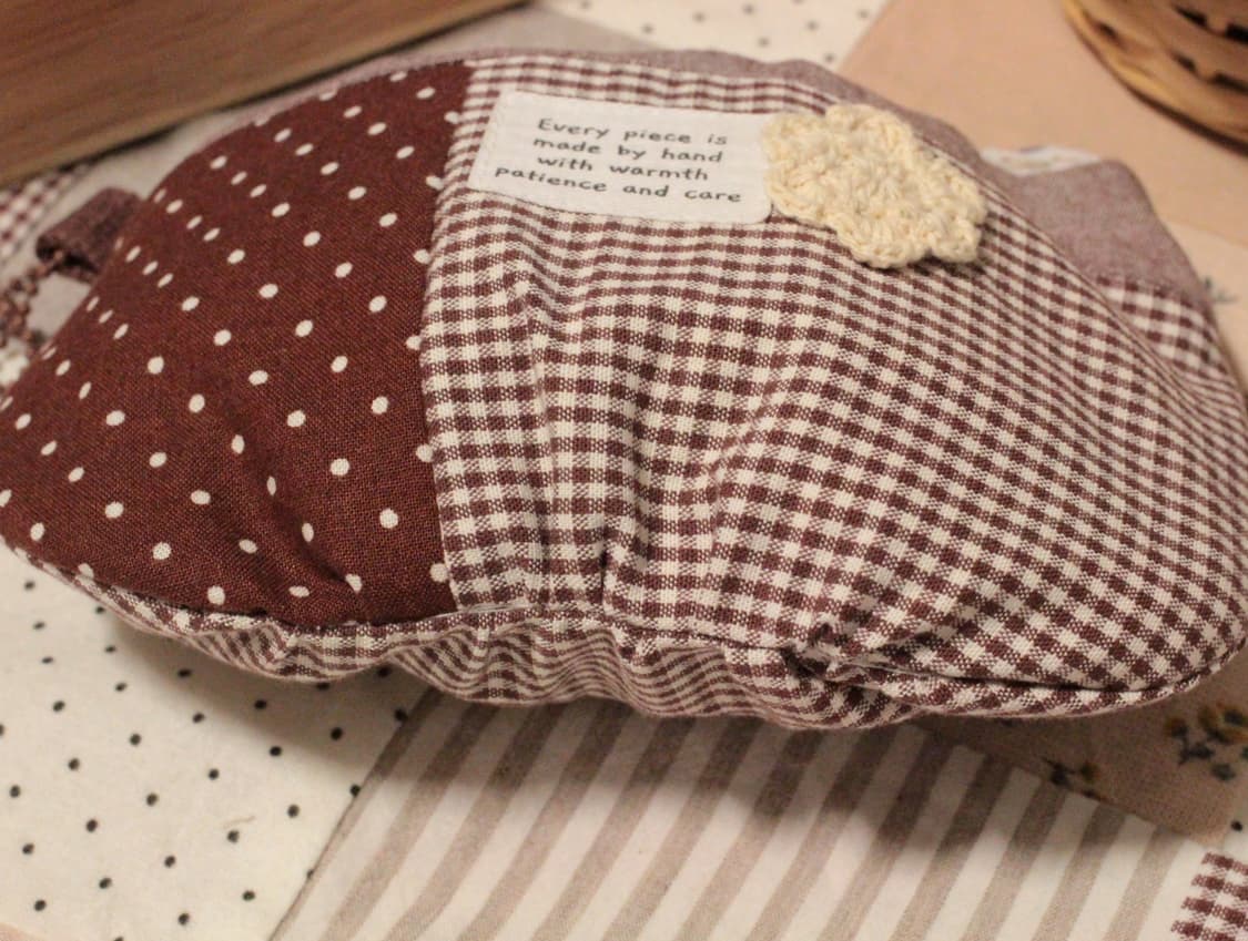 핸드메이드 브라운 패치워크 바네 파우치 상품이미지4
