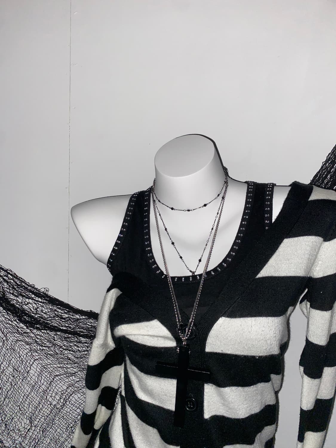 갸루 오프숄더 가디건 세트 ໒꒱ 상품이미지2