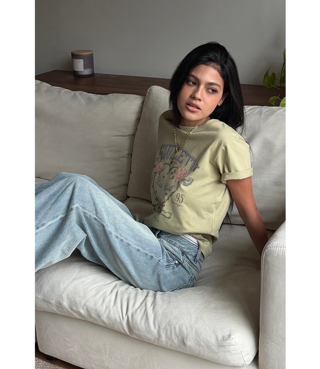 비터셀즈 Rose Petal Tee 올리브 상품이미지5