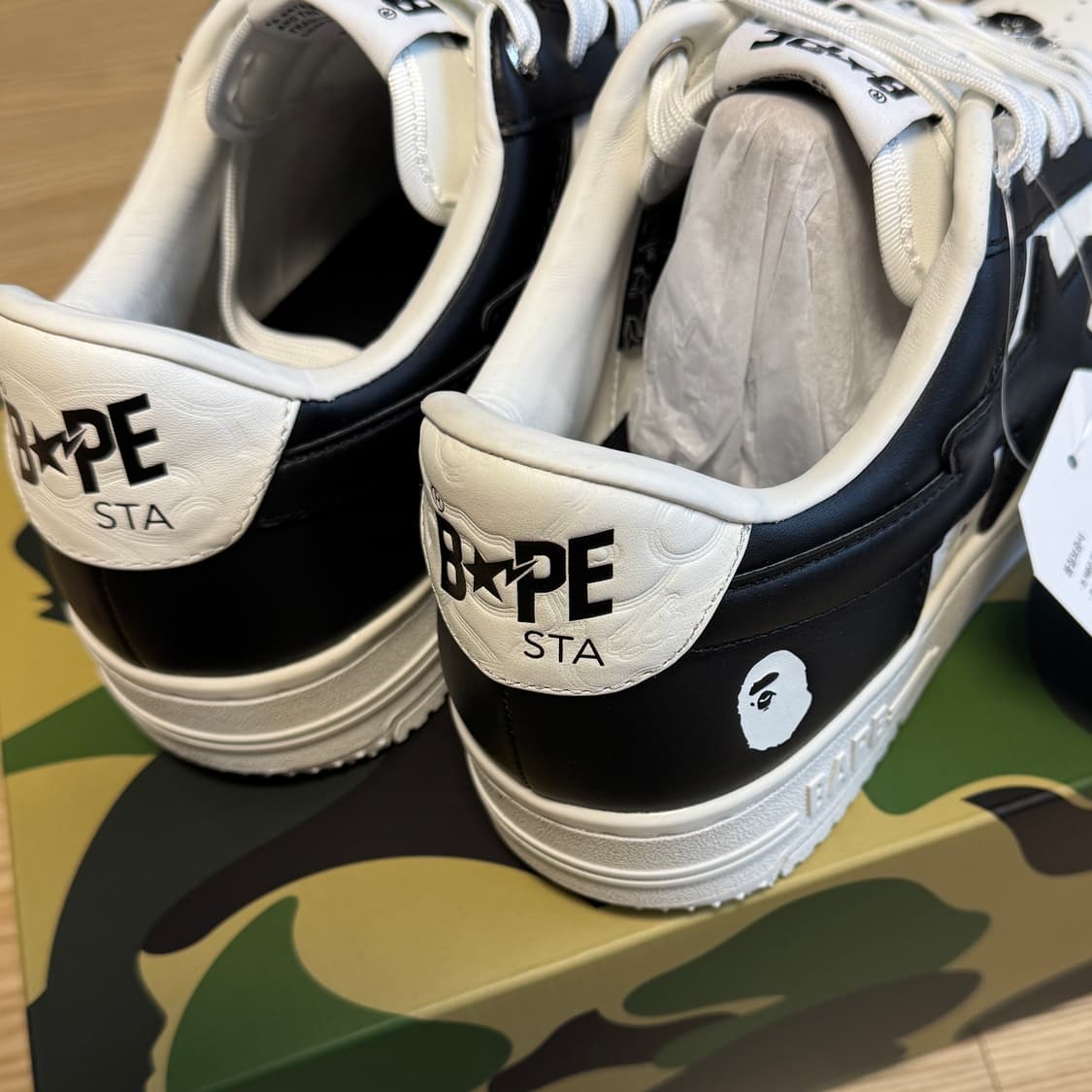 BAPE Bapesta 블랙/화이트 스니커즈 280사이즈 새상품 상품이미지4