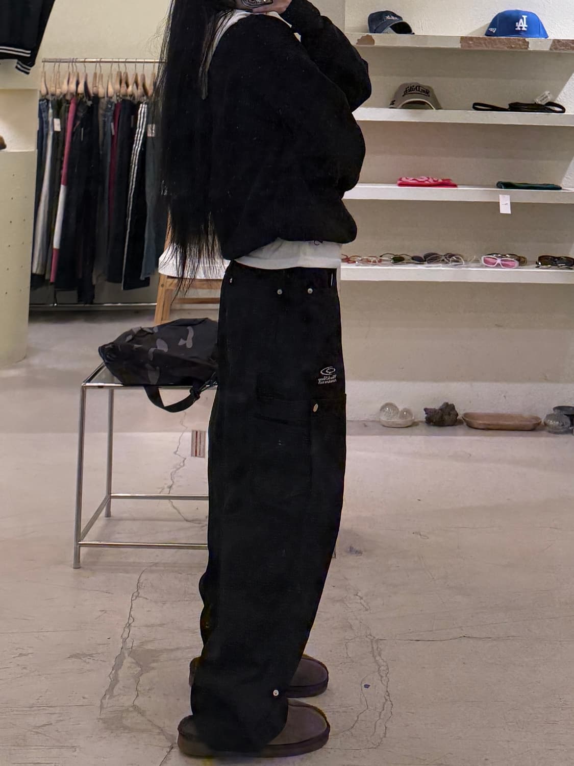 트래블 카펜터 데님 팬츠 블랙 U1241 상품이미지2