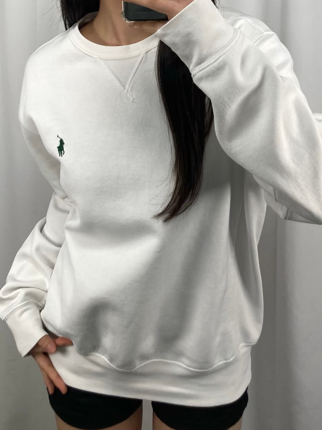 폴로 화이트 맨투맨 상품이미지1