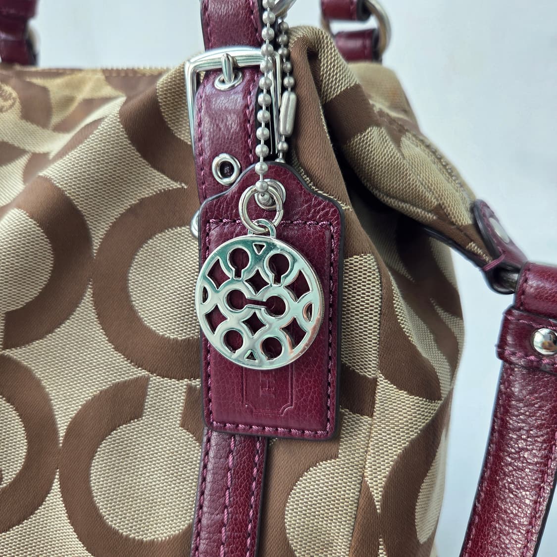 Coach Op Art Jacquard 2WAY Silver 상품이미지8