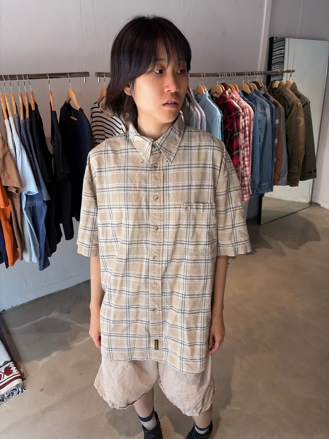 Timberland 체크 반팔 셔츠 L 상품이미지2