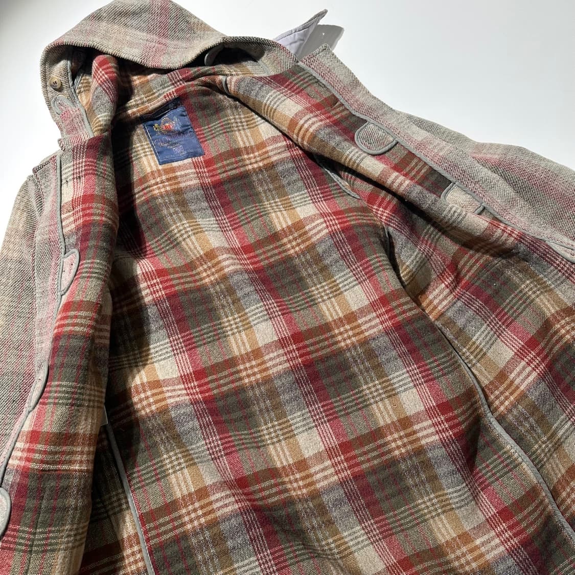 글로버올 울 체크 더플 코트 상품이미지9