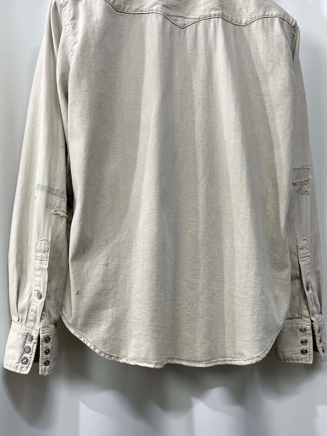 폴로 랄프로렌 디스트레스드 리페어 오트밀 콘초 웨스턴 셔츠 상품이미지8