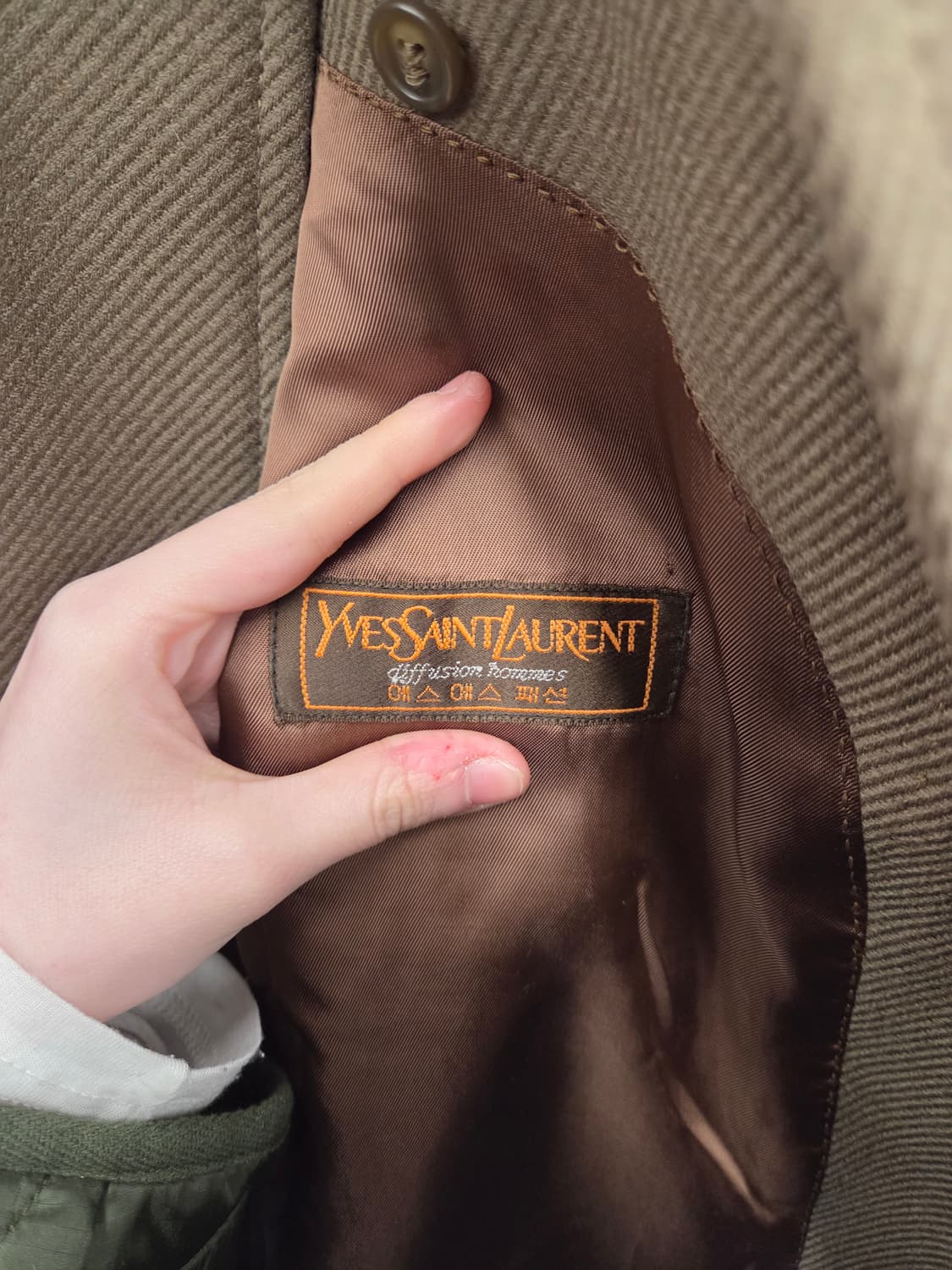 2000s YSL 입생로랑 베이지 롱 코트 상품이미지8