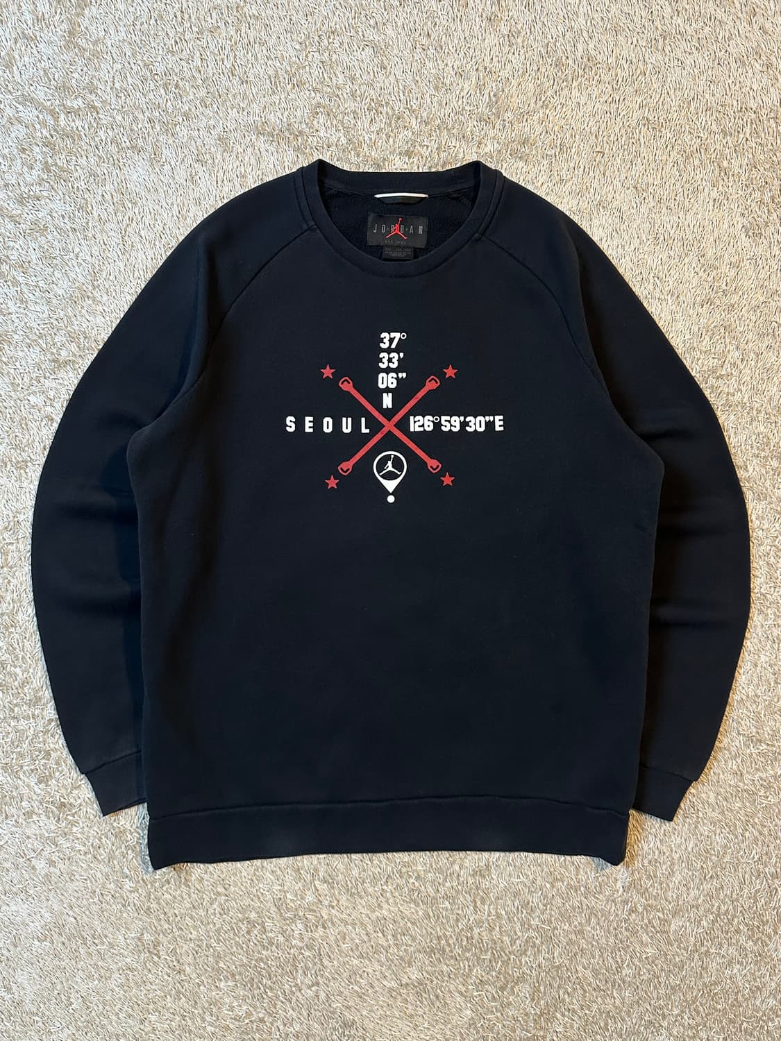 나이키 조던 AIR JORDAN 프린팅 기모 맨투맨 블랙 상품이미지1