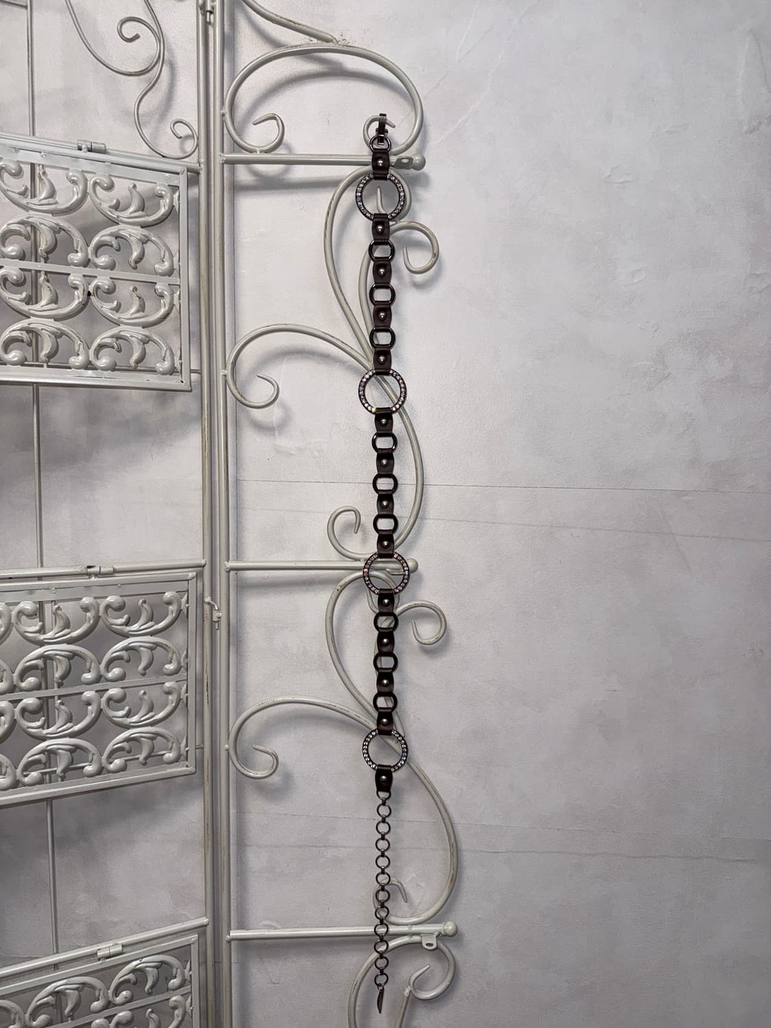 Dark brown cubic ring chain belt 상품이미지4