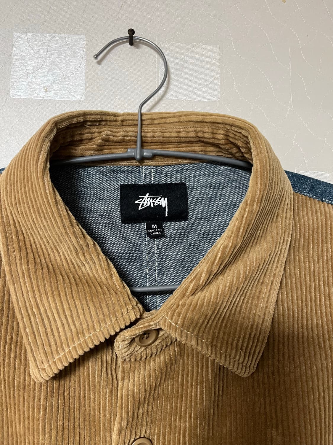 스투시 코듀로이 믹스 데님 셔츠 M 상품이미지3