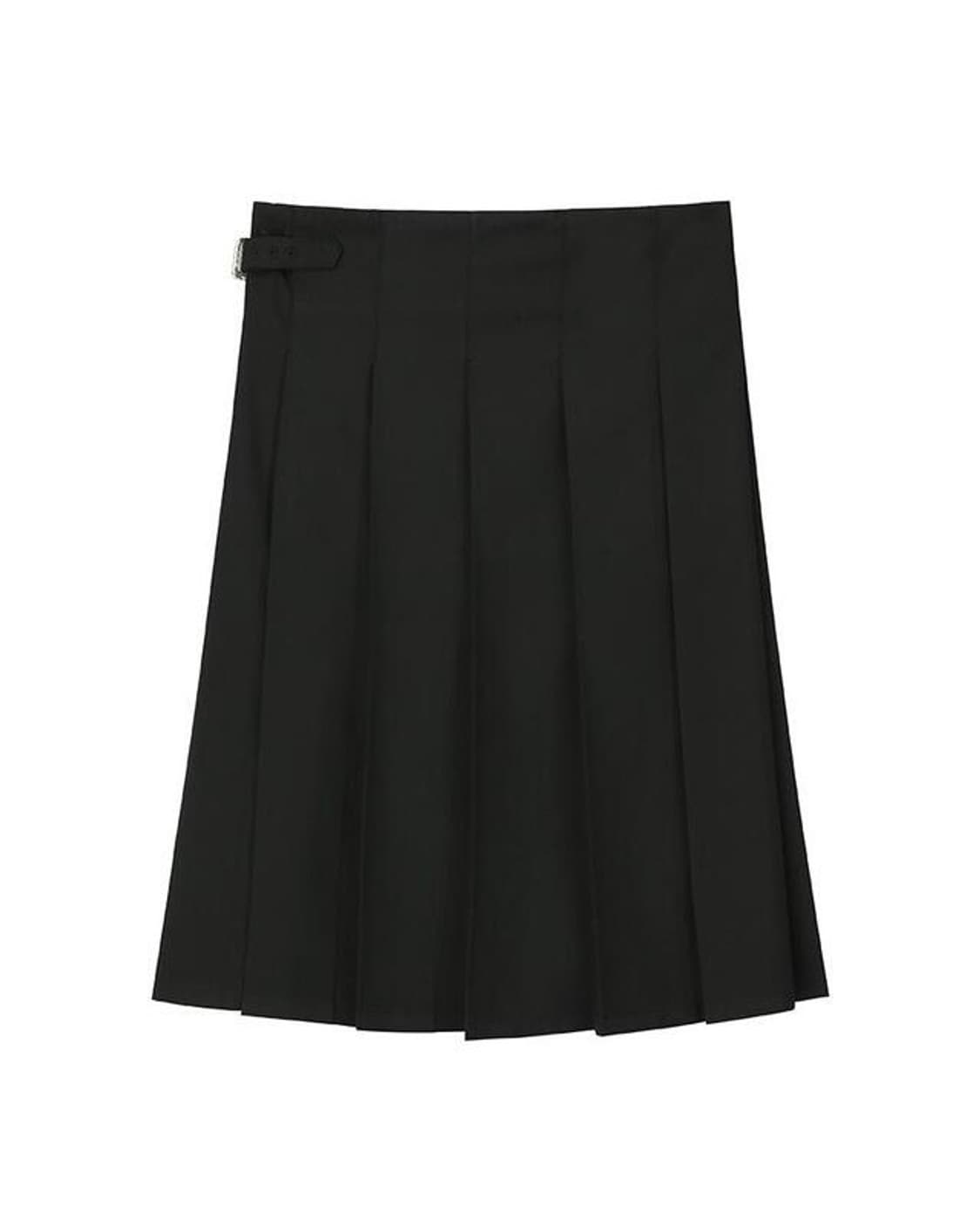 클럿스튜디오 0 9 옷핀 미디 랩 스커트 블랙 상품이미지3