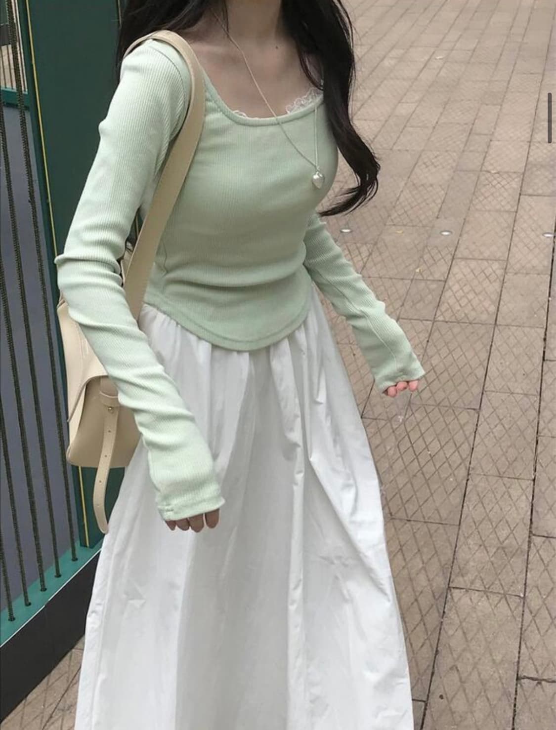 미니포에 골지 스퀘어 티셔츠+브라렛 세트 상품이미지3