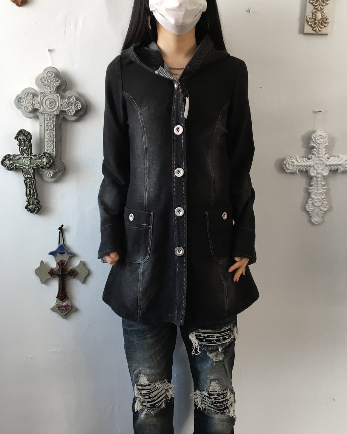 Stitch point hood coat 상품이미지1