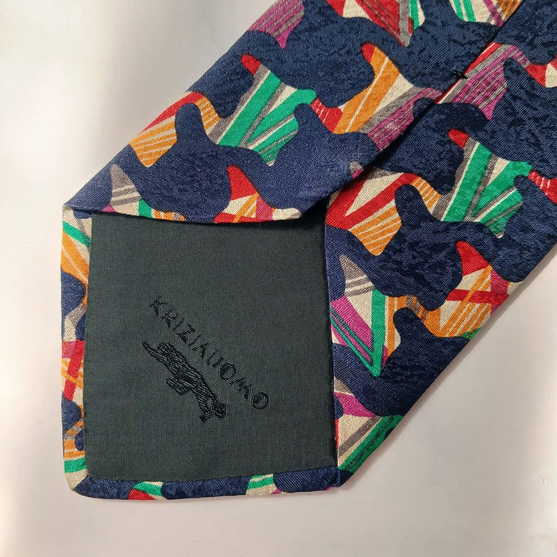 크리지아 실크 네이비 패턴 넥타이 9.9cm A등급 E912 상품이미지7