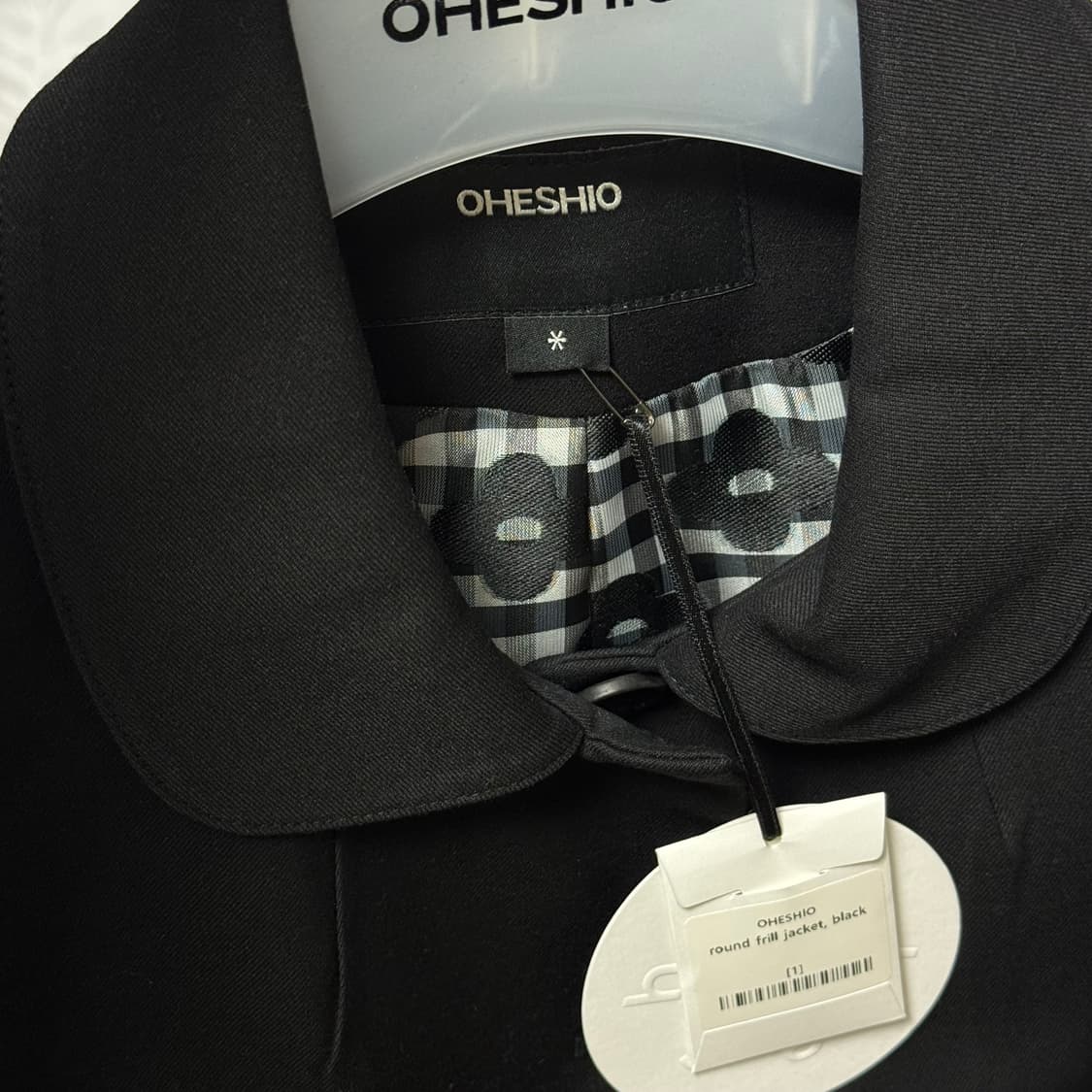 새상품) 오헤시오 라운드 프릴자켓 블랙 상품이미지3