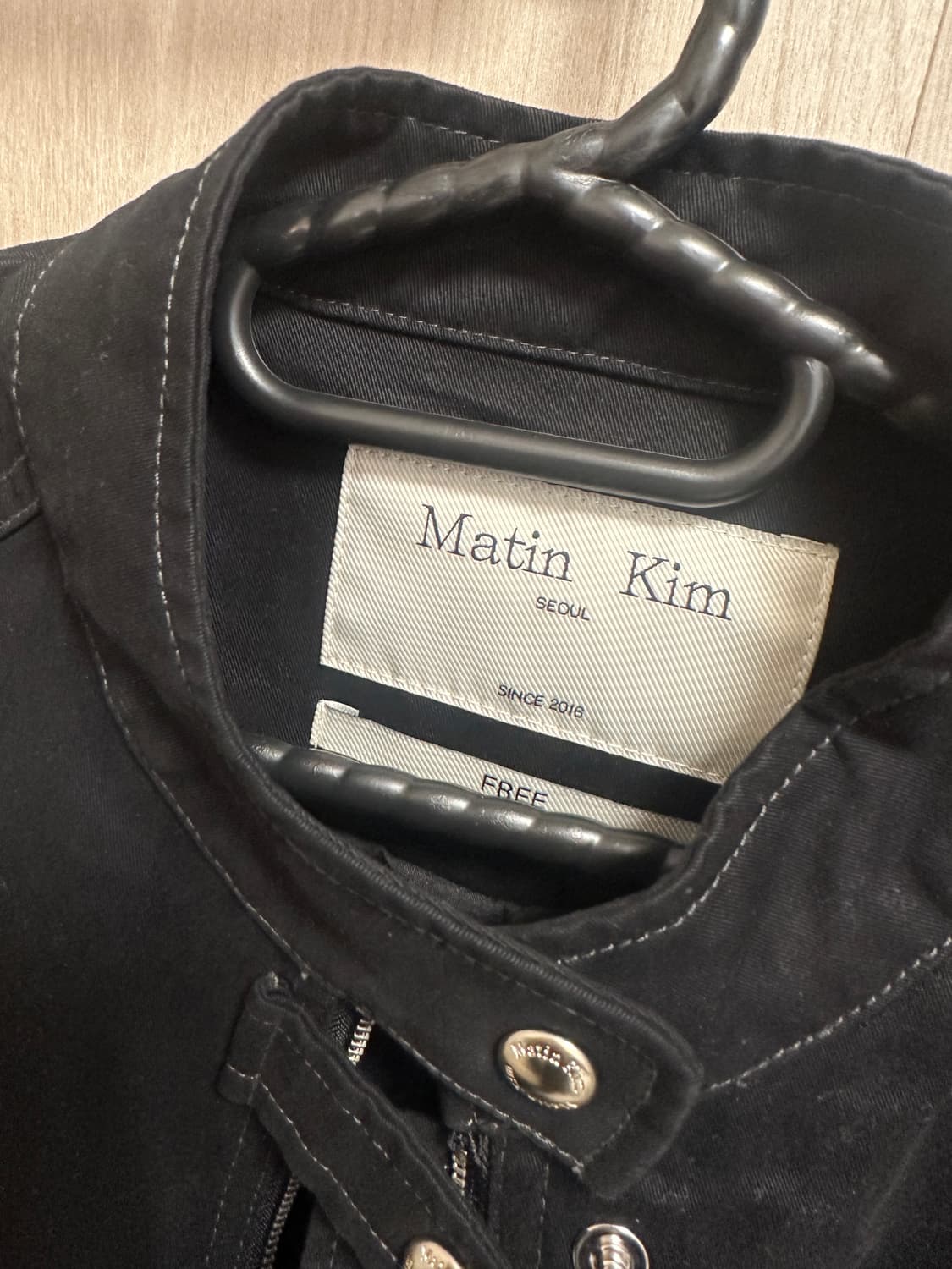 마뗑킴 코튼 바이커 점퍼 블랙 상품이미지2