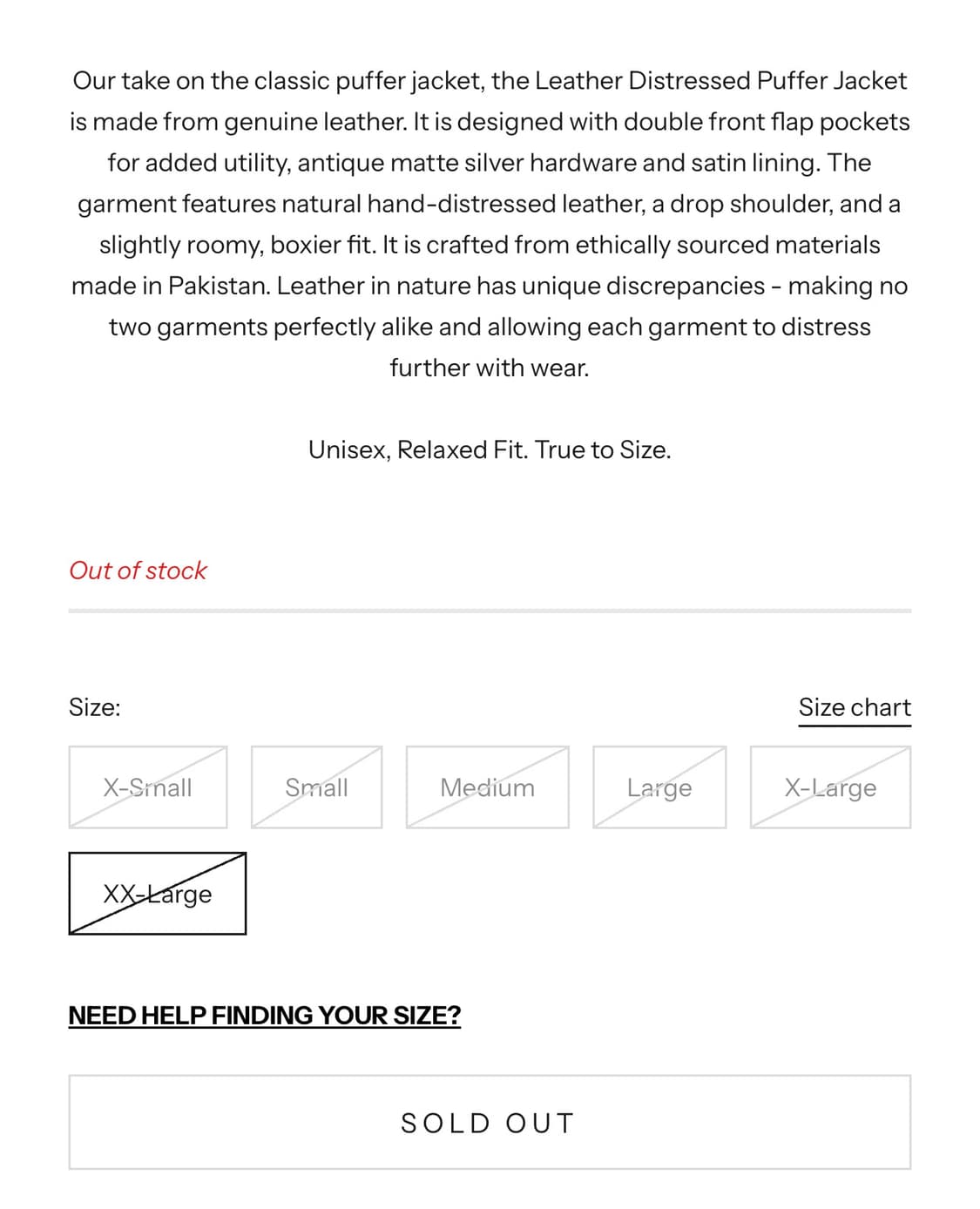 FOUND 디스트레스드 리얼 레더 가죽 패딩 상품이미지6