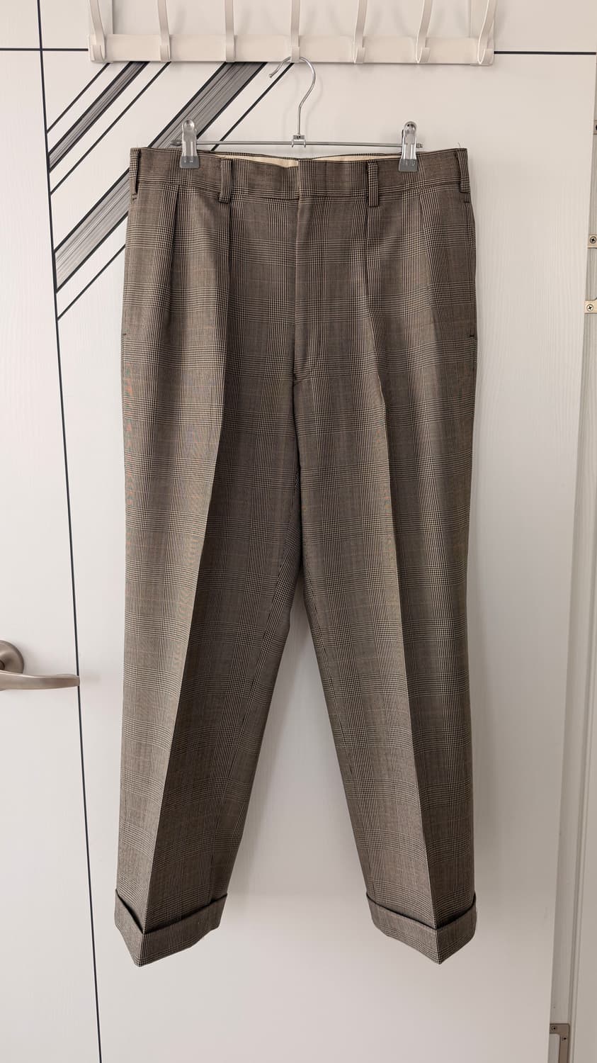 제이프레스 글렌체크 그레이 울 슬랙스 상품이미지1