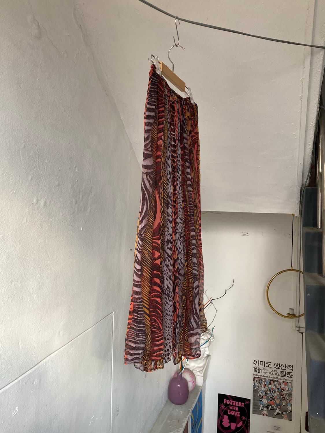 호피 실크 플리츠 롱 스커트 상품이미지8