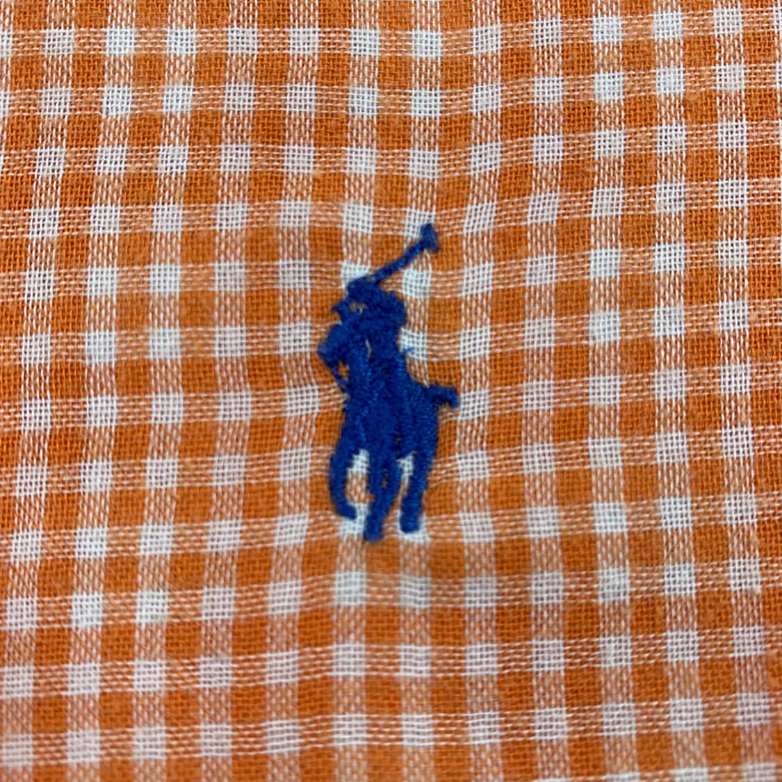 폴로 랄프로렌 포니로고 오렌지 깅엄체크 셔츠 상품이미지3