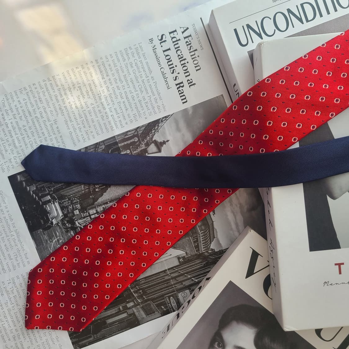 타미힐피거 실크 레드 패턴 넥타이 7.8cm S~A+등급 G2
 상품이미지2