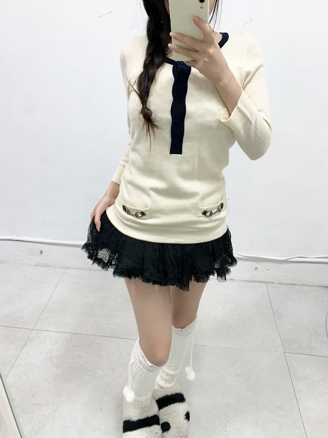 [ESTNATION] 로걀 아이보리 버클 니트 상품이미지3