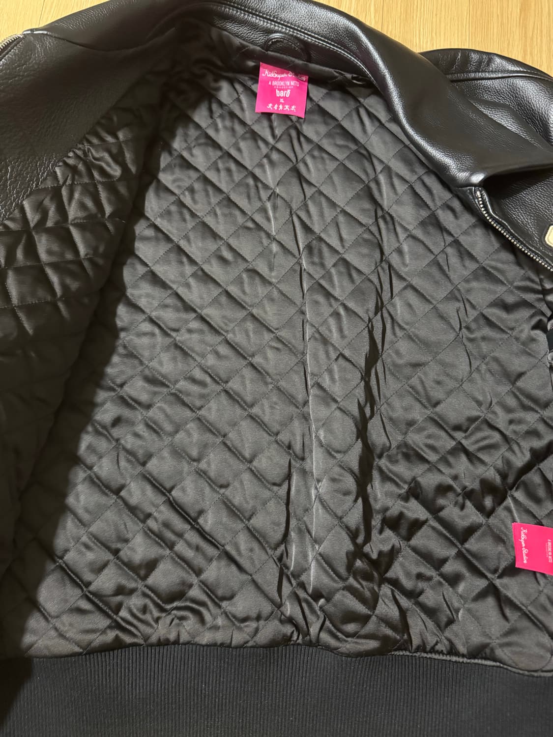 키드슈퍼x브루클린 네츠 레더자켓(XL) 상품이미지5