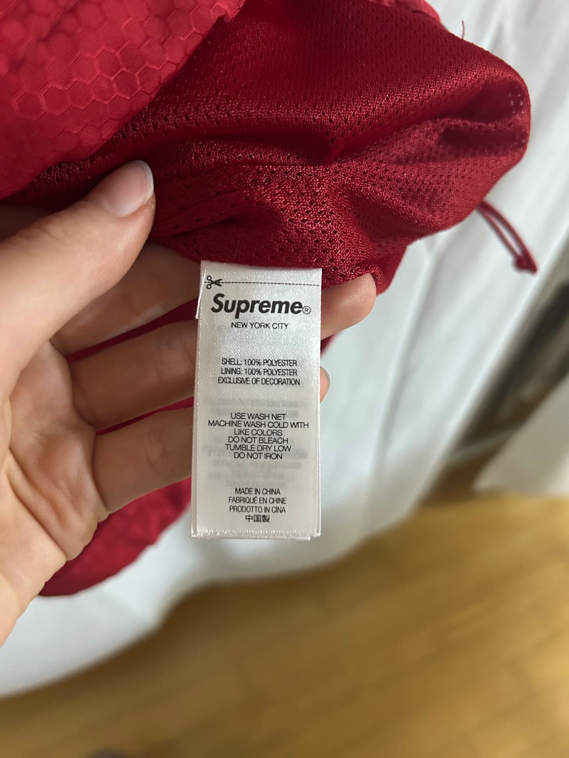 슈프림 리플렉티브 파이핑 풀오버 레드 L 상품이미지5