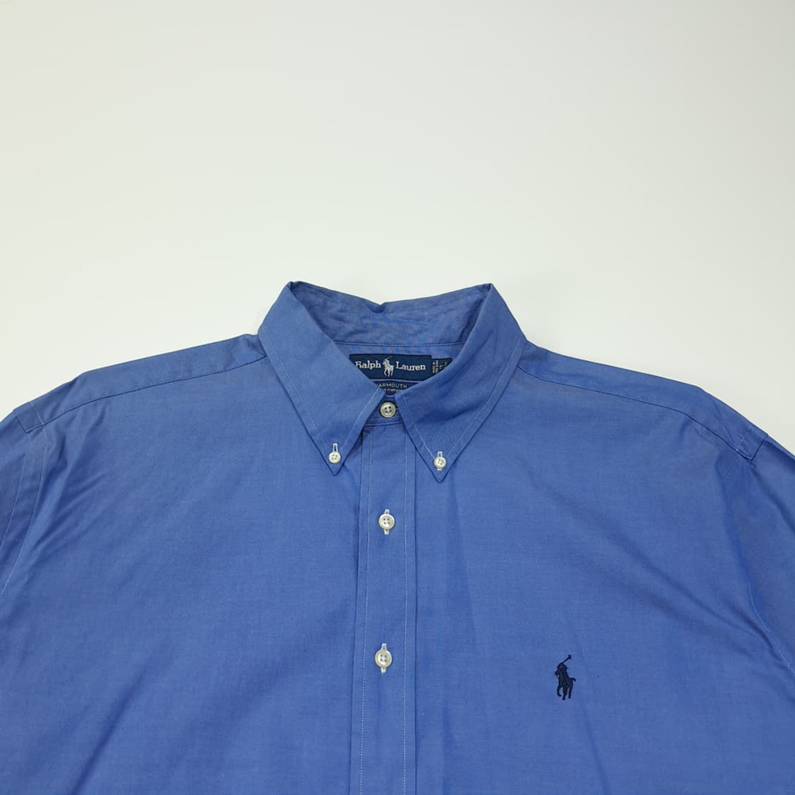 CL253 4XL 폴로 90s 홍콩판 코튼 버튼다운 블루 셔츠 남방 상품이미지2